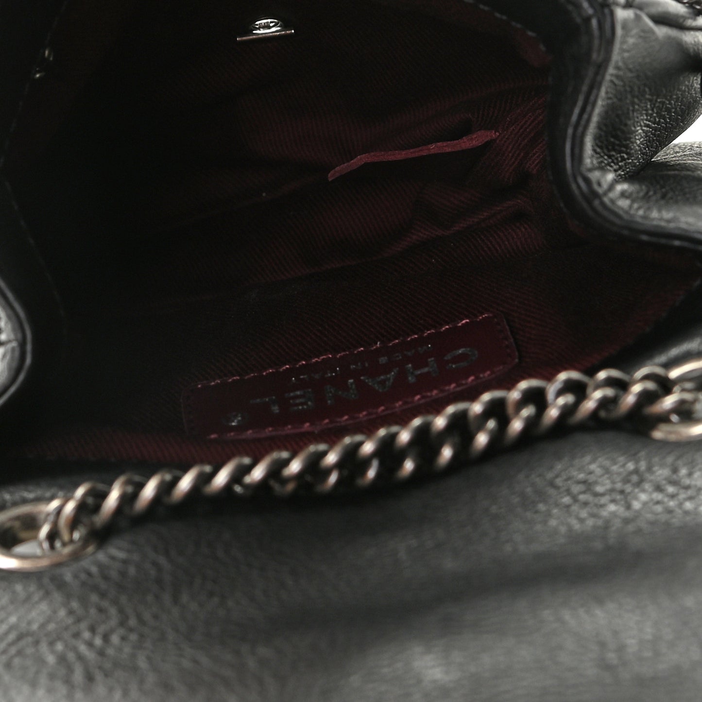 Calfskin Quilted Coco Sporran Small Tassel Flap Black