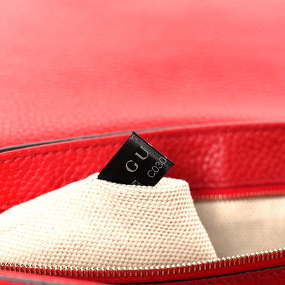 Gucci Pebbled Calfskin Medium Soho Flap Crossbody Tabasco Red 8 of 11