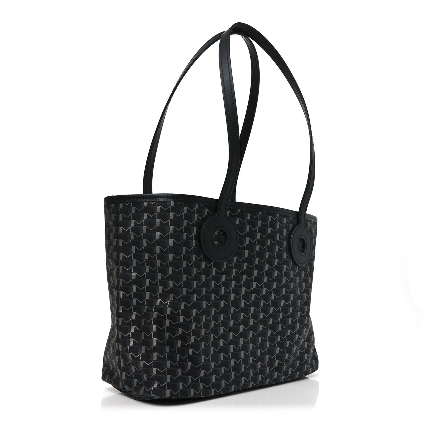 Grained Calfskin Canvas 1920 Oh! Tote Ruban PM Carbon Silver