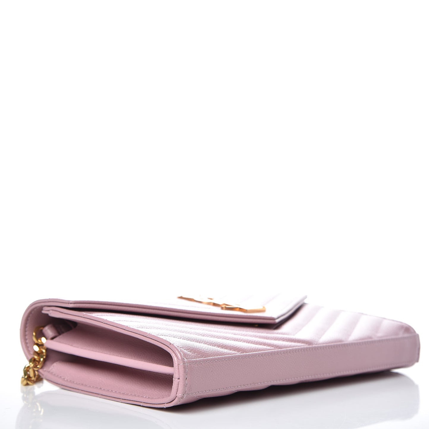 Grain De Poudre Matelasse Chevron Monogram Chain Wallet Pink