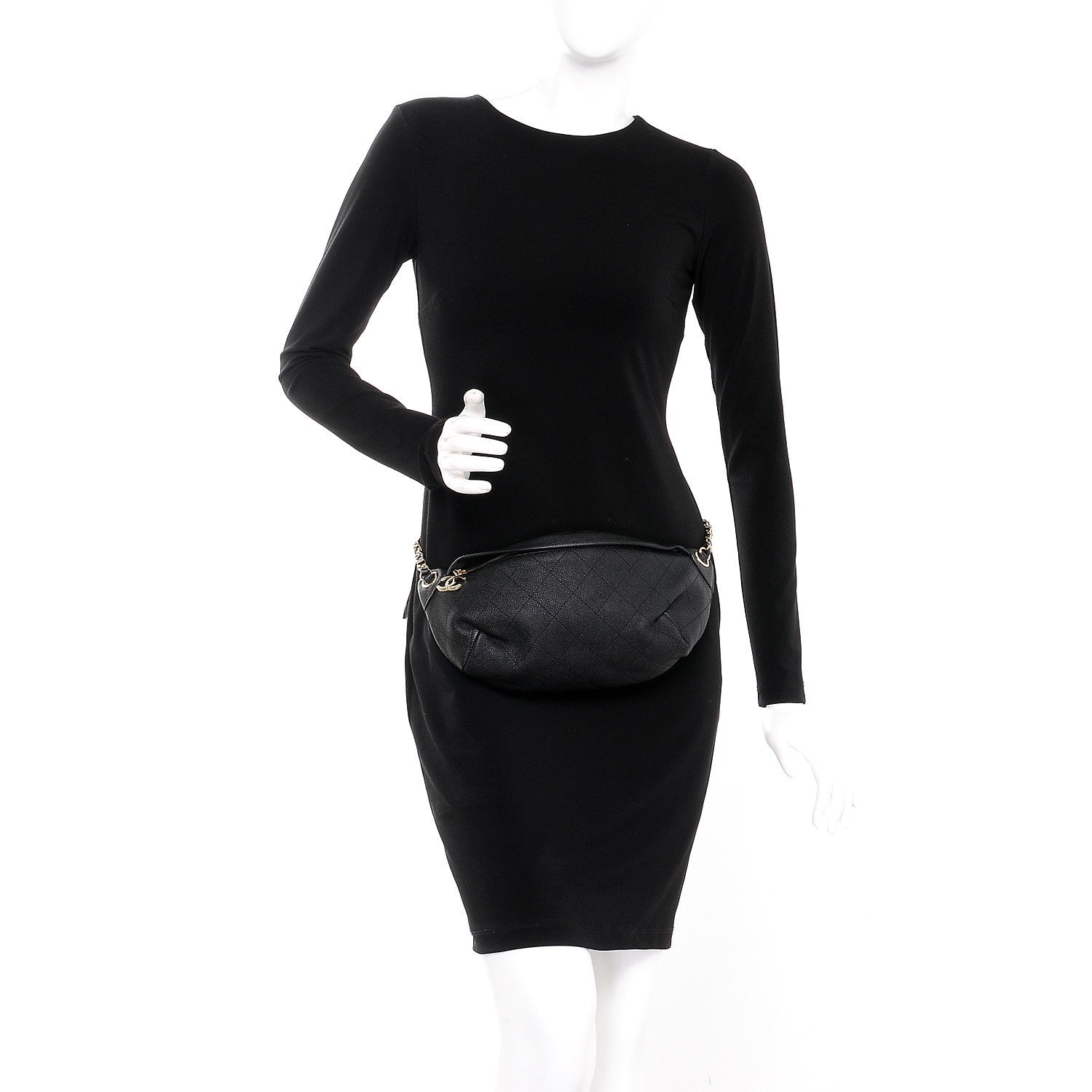 Chanel Caviar Quilted Zip and Carry Waist Bag Fanny Pack Black 2 of 8