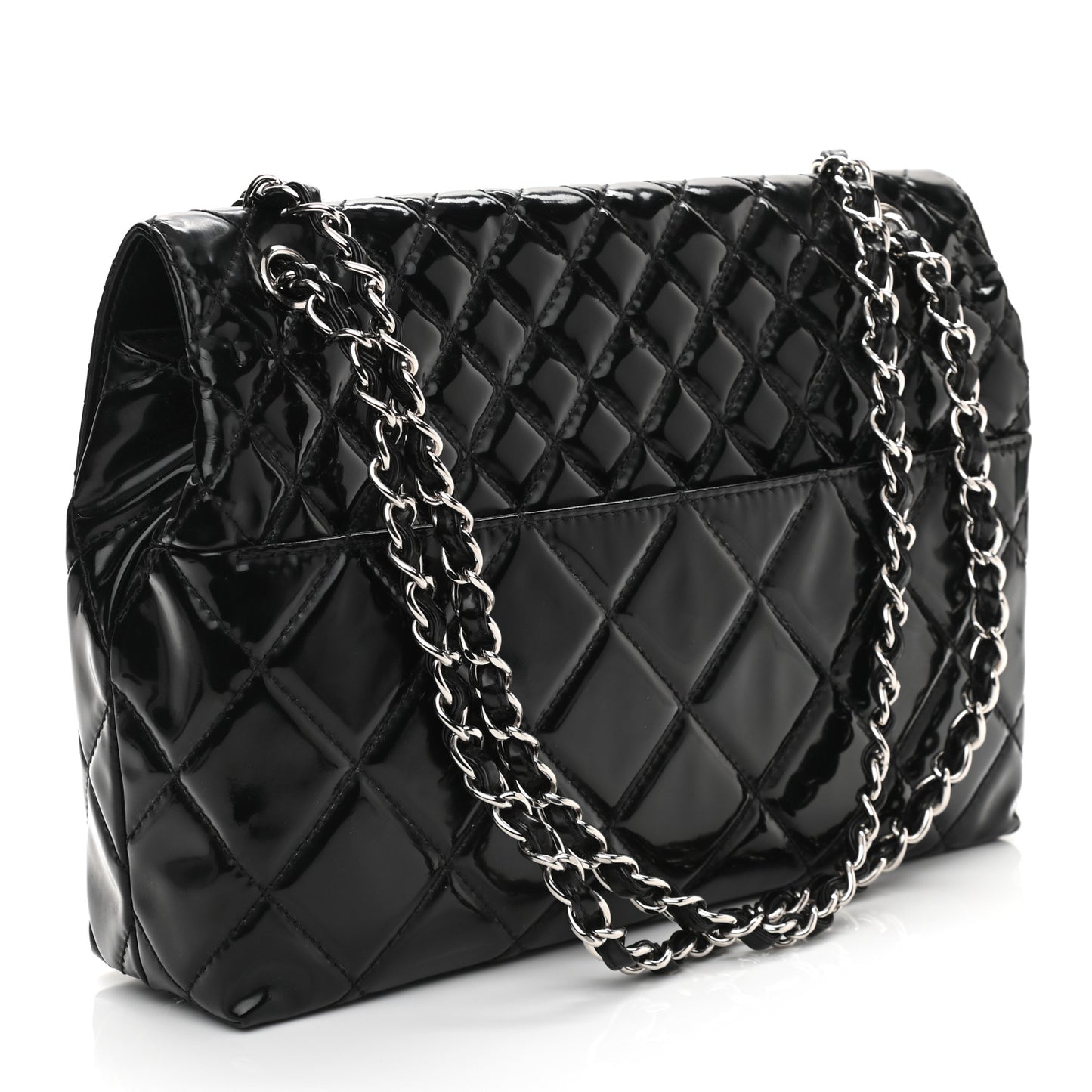 Vinyl Quilted In The Business Flap Bag Black