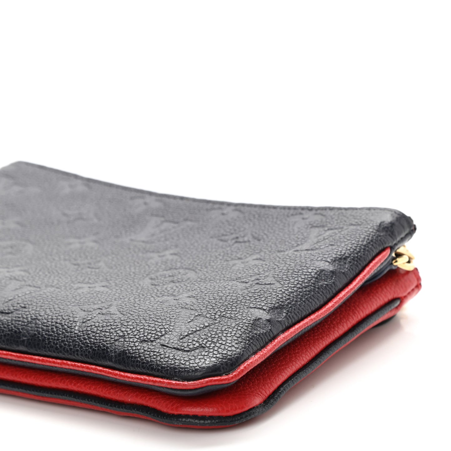Empreinte Double Zip Pochette Marine Rouge