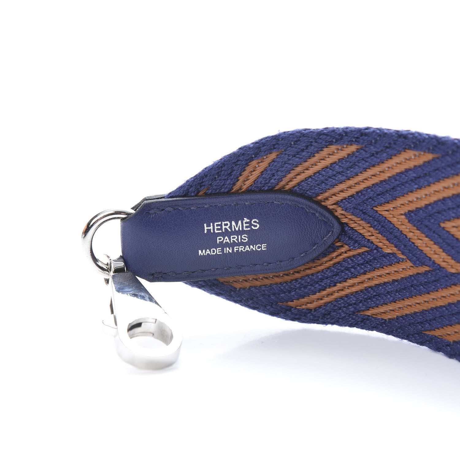 Hermes Toile Swift 50mm Sangle ZigZag Shoulder Strap Bleu Encre Gold 3 of 4