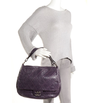 Chanel Glazed Calfskin On The Road XL Flap Purple 2 of 7