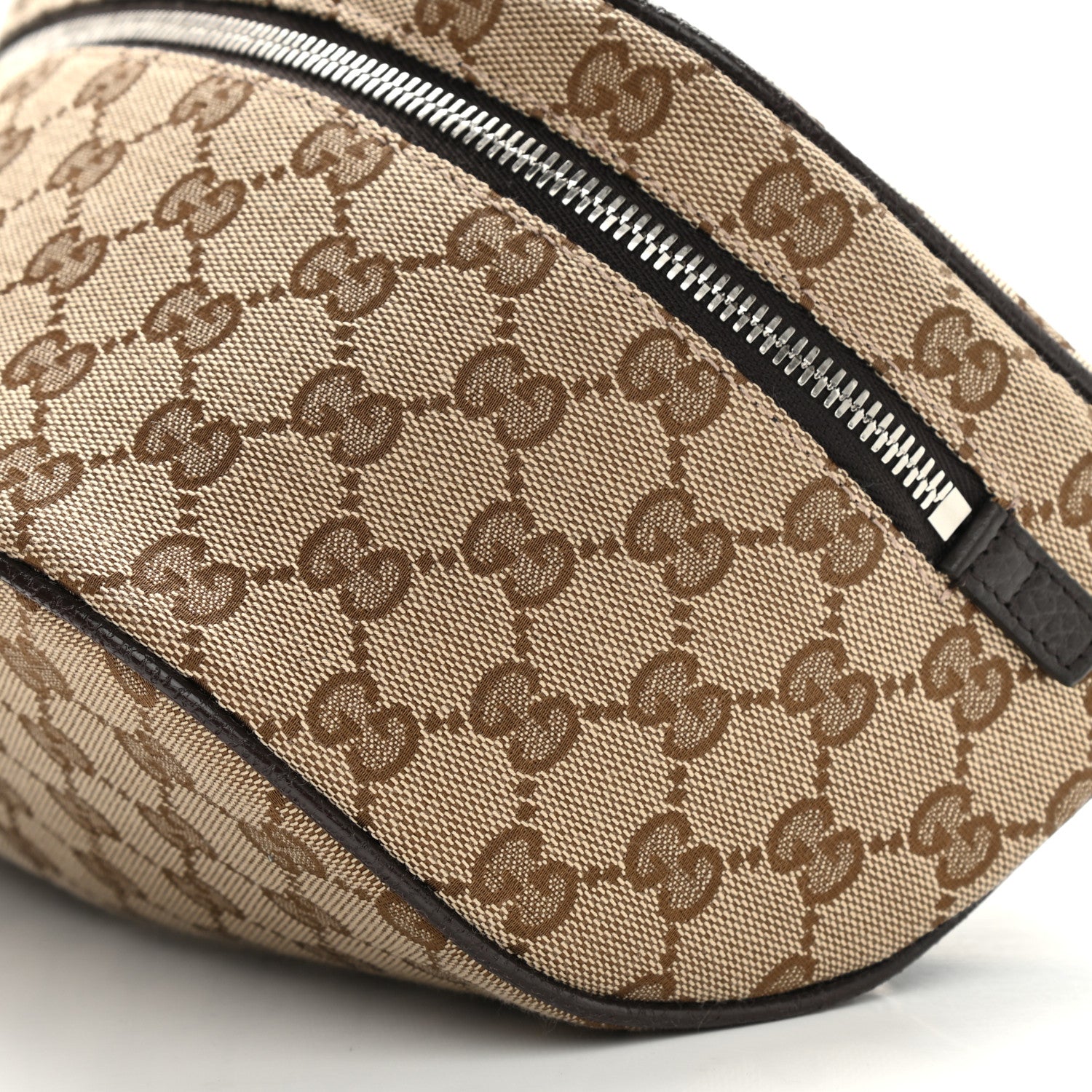 Gucci Monogram Dollar Calfskin Waist Pouch Beige Ebony Testa di Moro Marrone Scuro 9 of 9