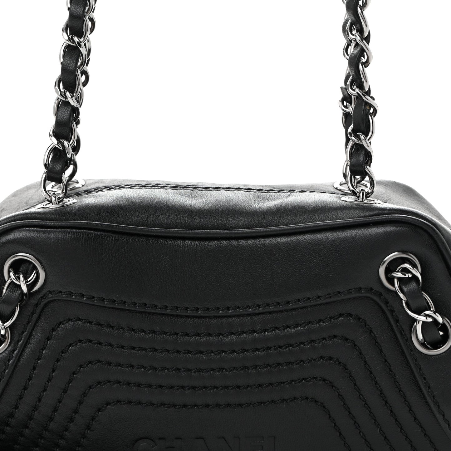 Lambskin Lax Small Tassel Shoulder Bag Black