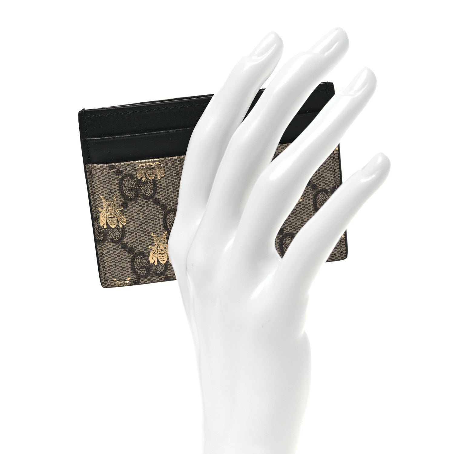 Gucci GG Supreme Monogram Bees Card Holder Black 2 of 8