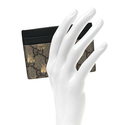 Gucci GG Supreme Monogram Bees Card Holder Black 2 of 8