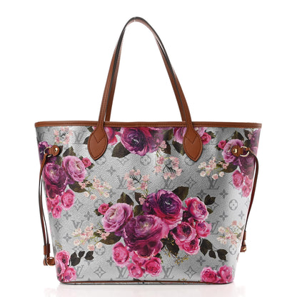 Louis Vuitton Metallic Monogram LV Garden Neverfull MM Silver 3 of 11