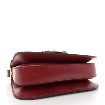 Gucci GG Supreme Monogram Azalea Calfskin Horsebit 1955 Shoulder Bag Beige Ebony New Cherry Red 4 of 10