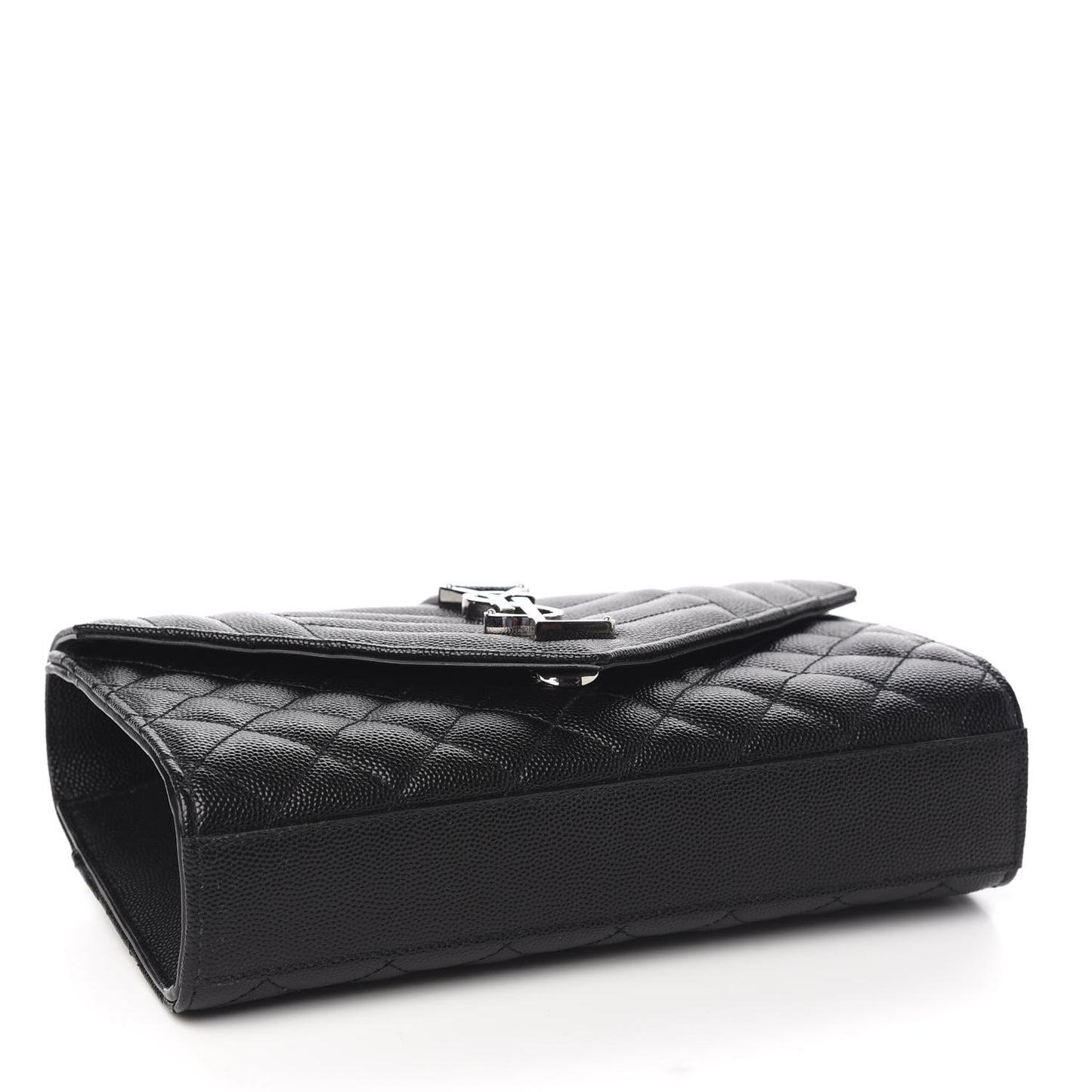 Grain De Poudre Textured Mixed Matelasse Triquilt Small Monogram Satchel Black