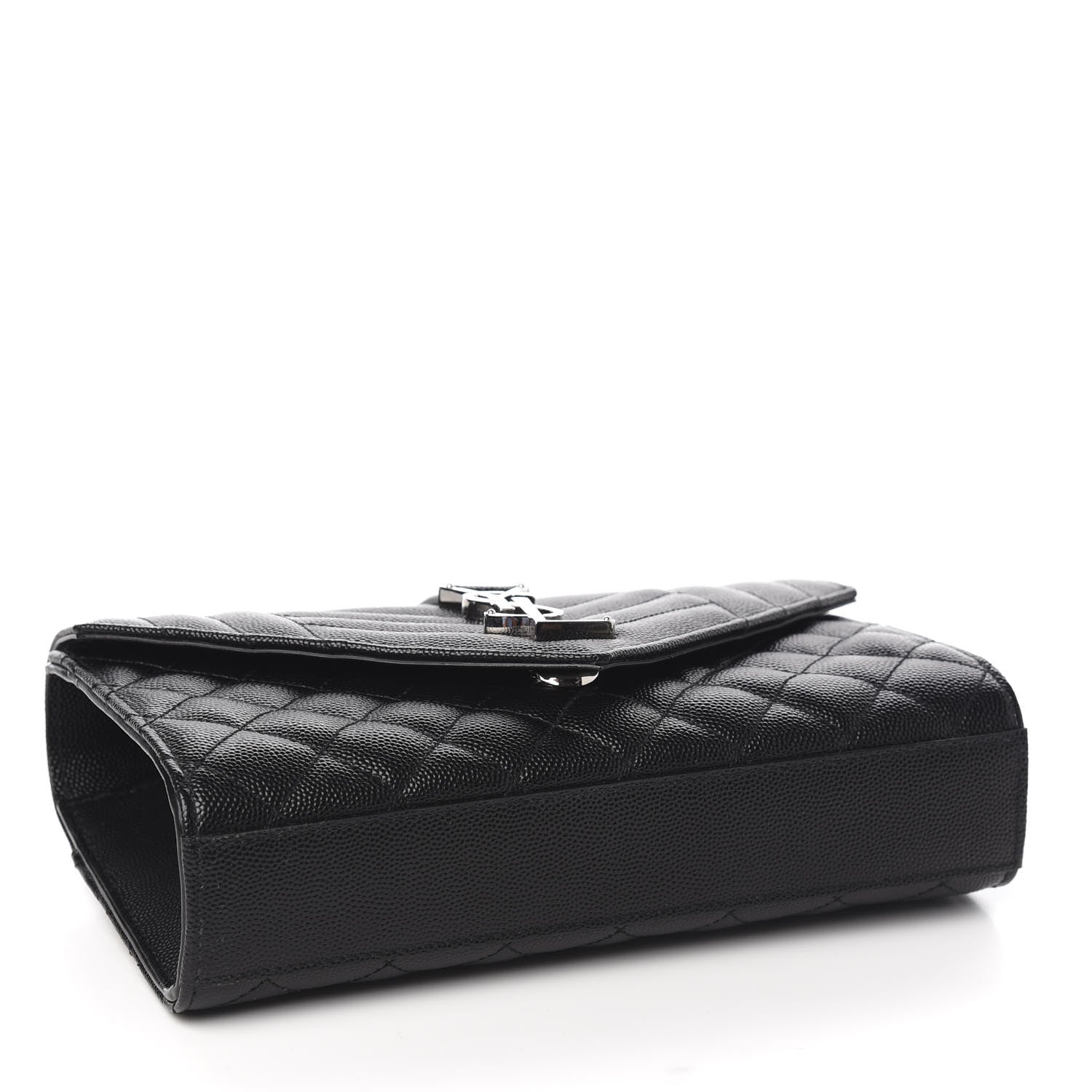 Saint Laurent Grain De Poudre Textured Mixed Matelasse Triquilt Small Monogram Satchel Black 4 of 8
