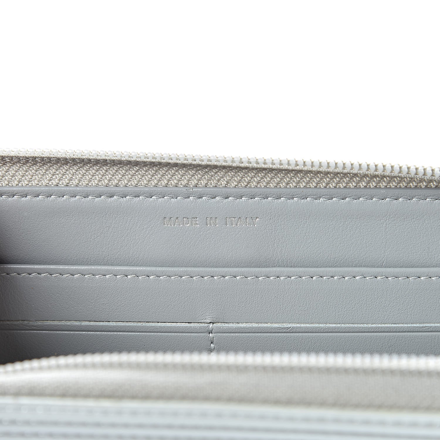 Chanel Glazed Calfskin Boy Zip Around Wallet Silver 7 of 9
