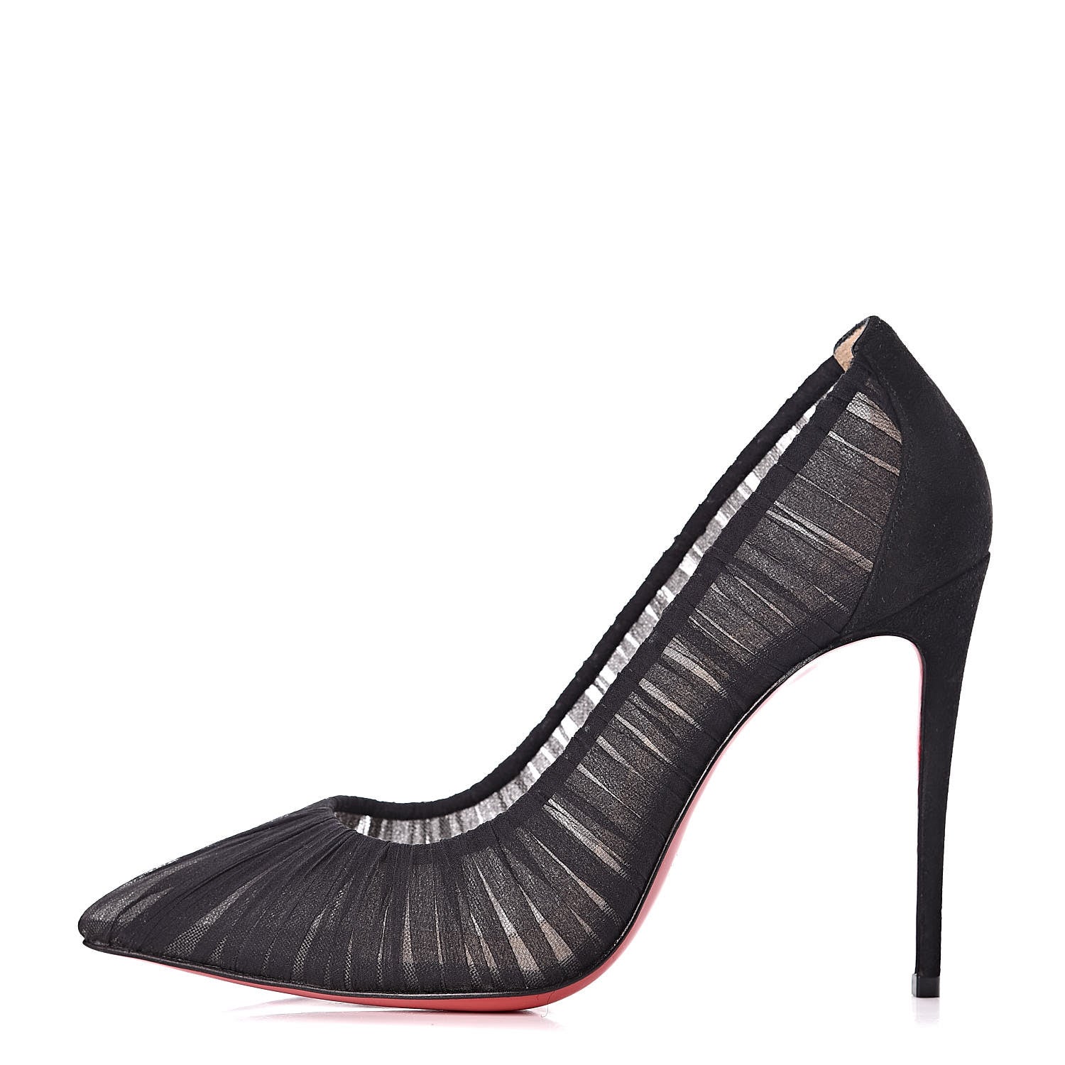 Christian Louboutin Tulle Suede Follies Draperia 100 Pumps 36.5 Black 1 of 11
