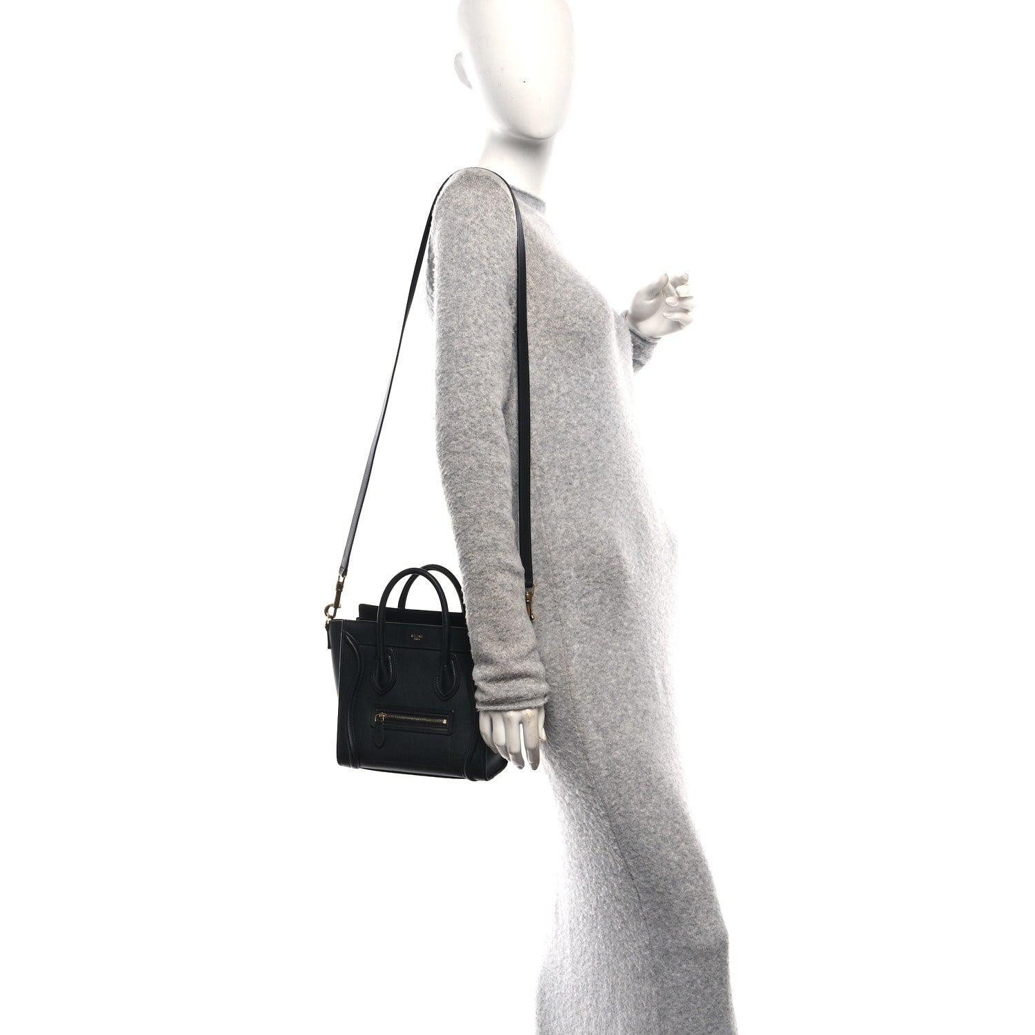 Celine Smooth Calfskin Nano Luggage Black 2 of 10