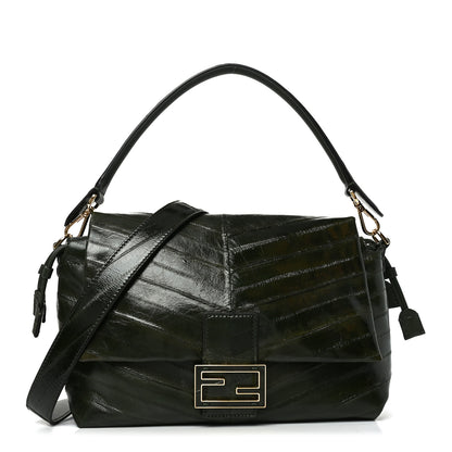 Fendi Hagfish Medium Chevron Quilted Mamma Baguette Forrest Green 1 of 10