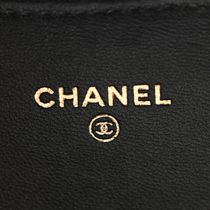 Chanel Lambskin Quilted Large Gusset Flap Wallet Black 6 of 8