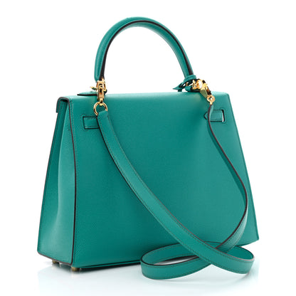 Hermes Epsom Kelly Sellier 25 Bleu Paon 3 of 14