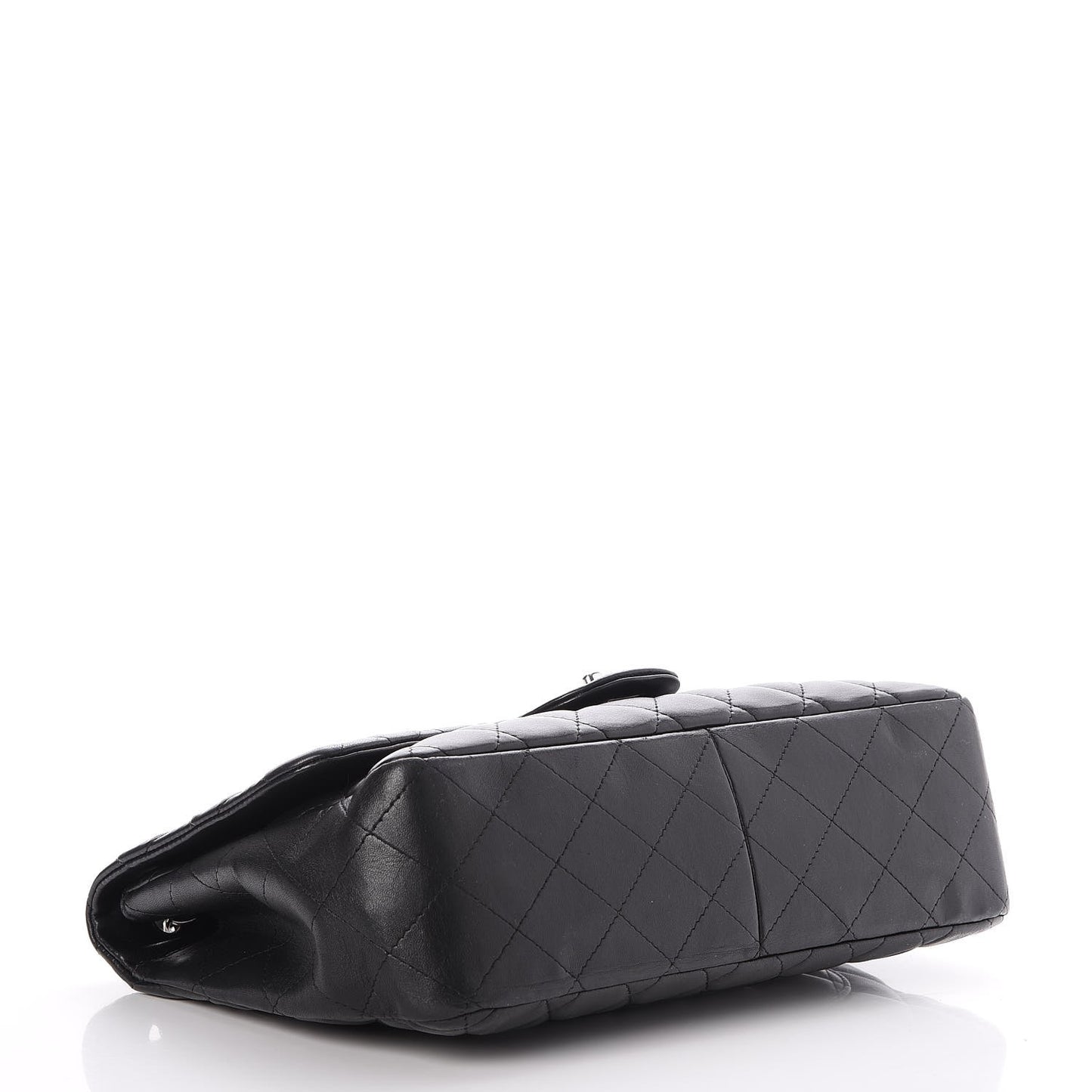 Lambskin Quilted Jumbo Single Flap Black