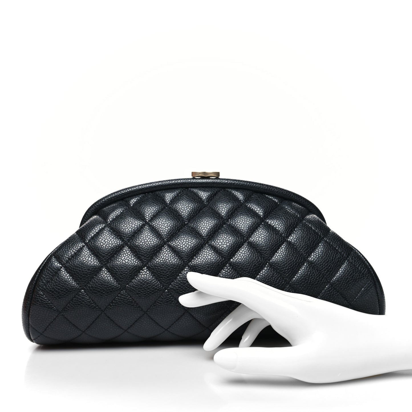 Caviar Quilted Timeless Clutch Black