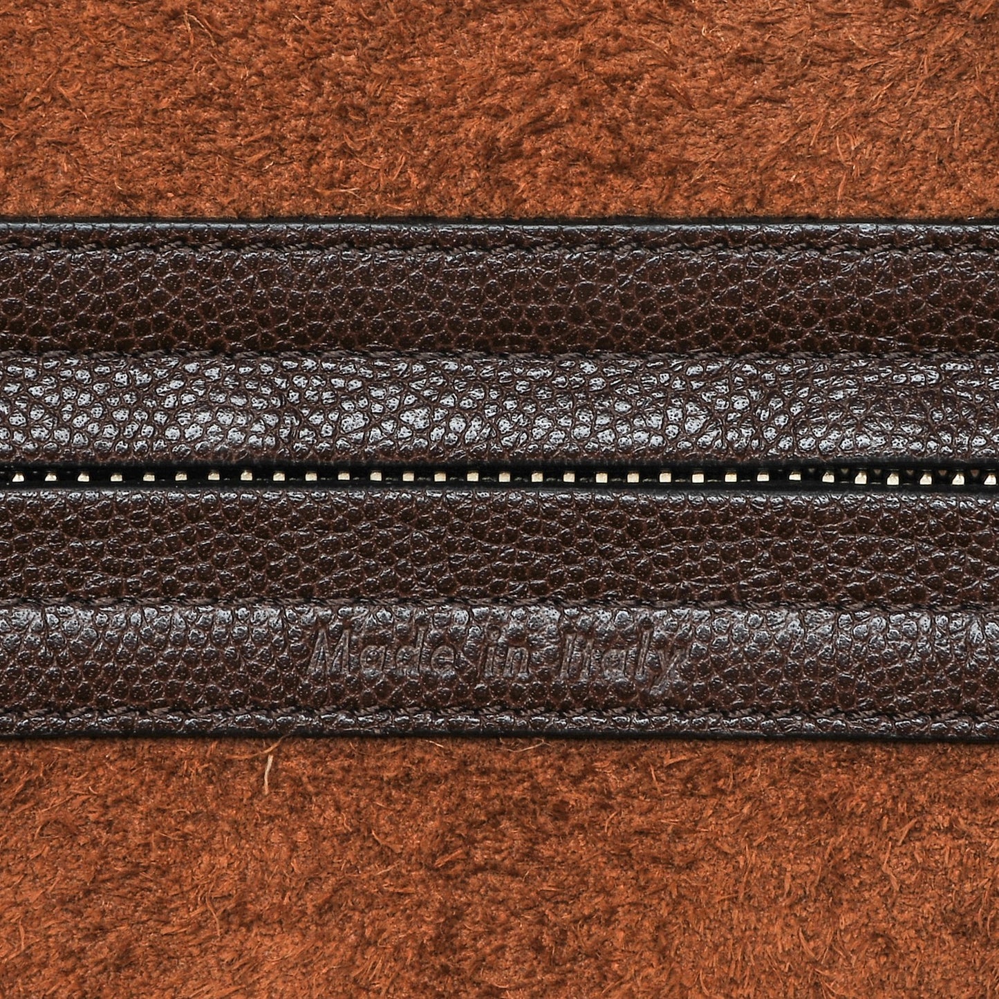 Shiny Grained Calfskin Medium Phantom Luggage Brown