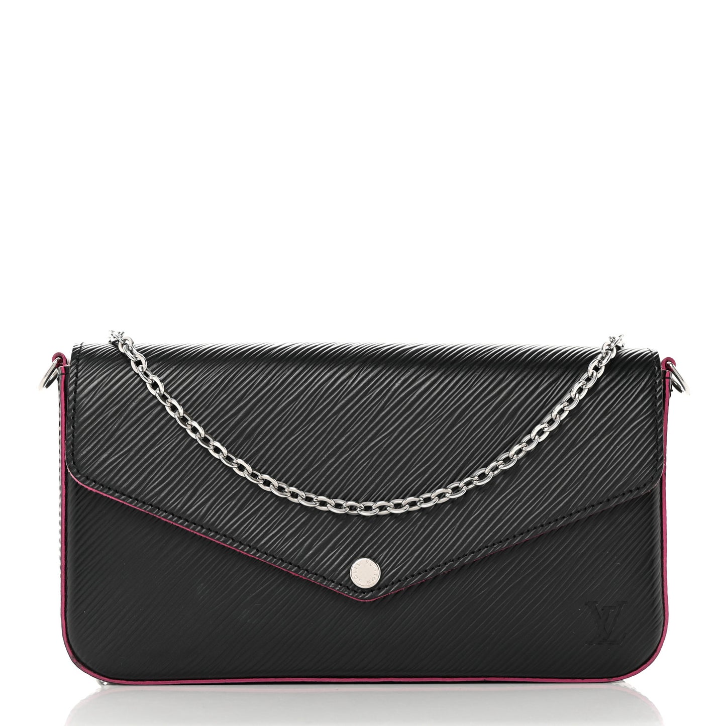 Epi Pochette Felicie Black Hot Pink
