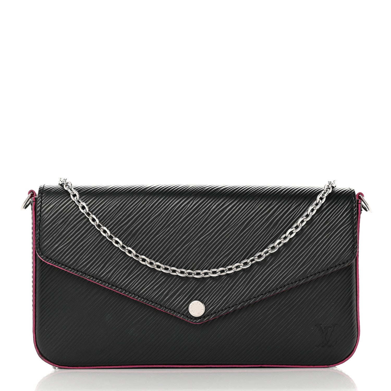 Louis Vuitton Epi Pochette Felicie Black Hot Pink 3 of 14
