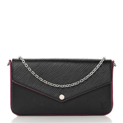 Louis Vuitton Epi Pochette Felicie Black Hot Pink 3 of 14