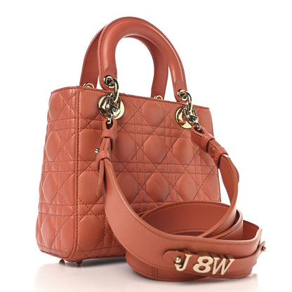 Christian Dior Lambskin Cannage Small My ABCDior Lady Dior Coral 3 of 13