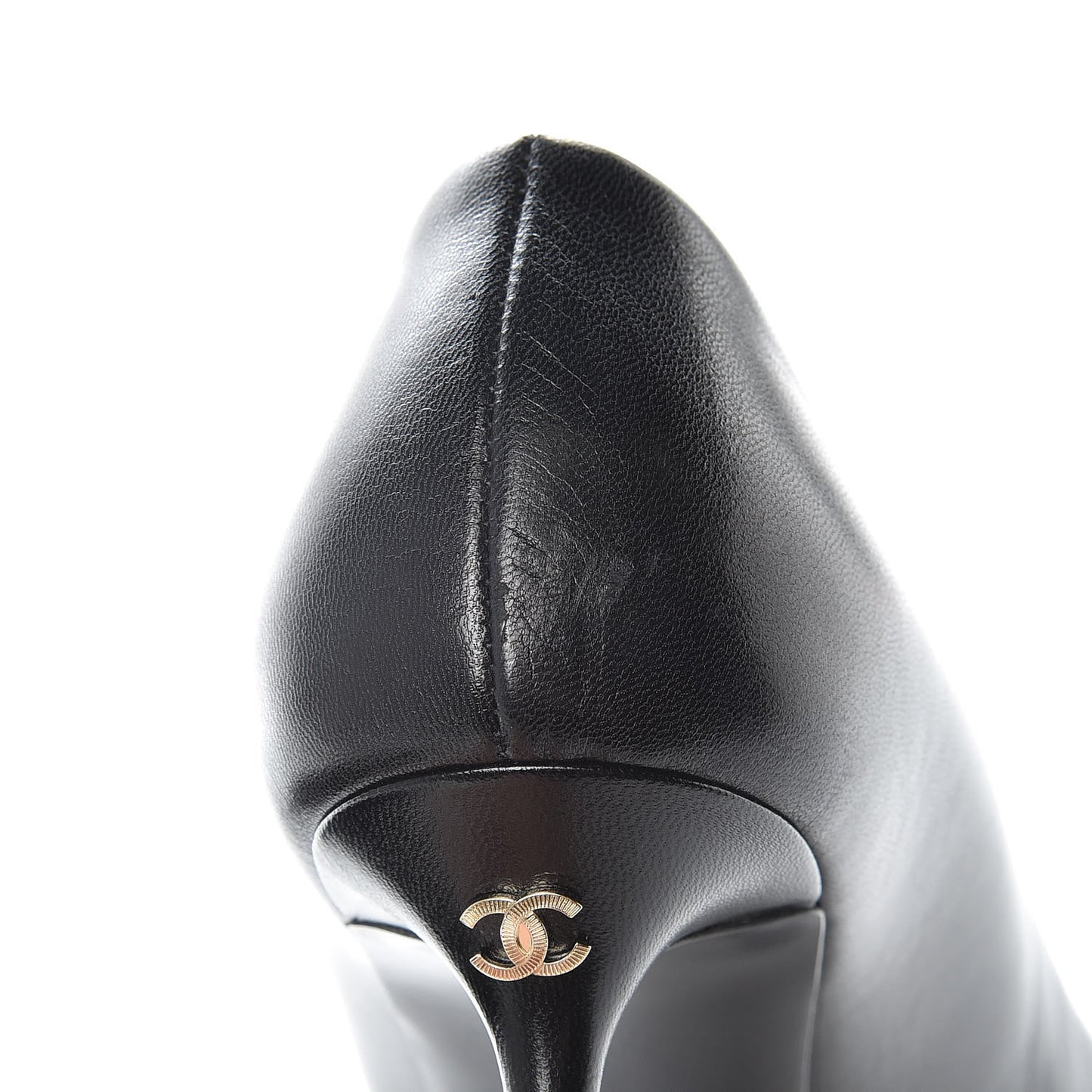 Lambskin CC Cap Toe Pumps 36 Black