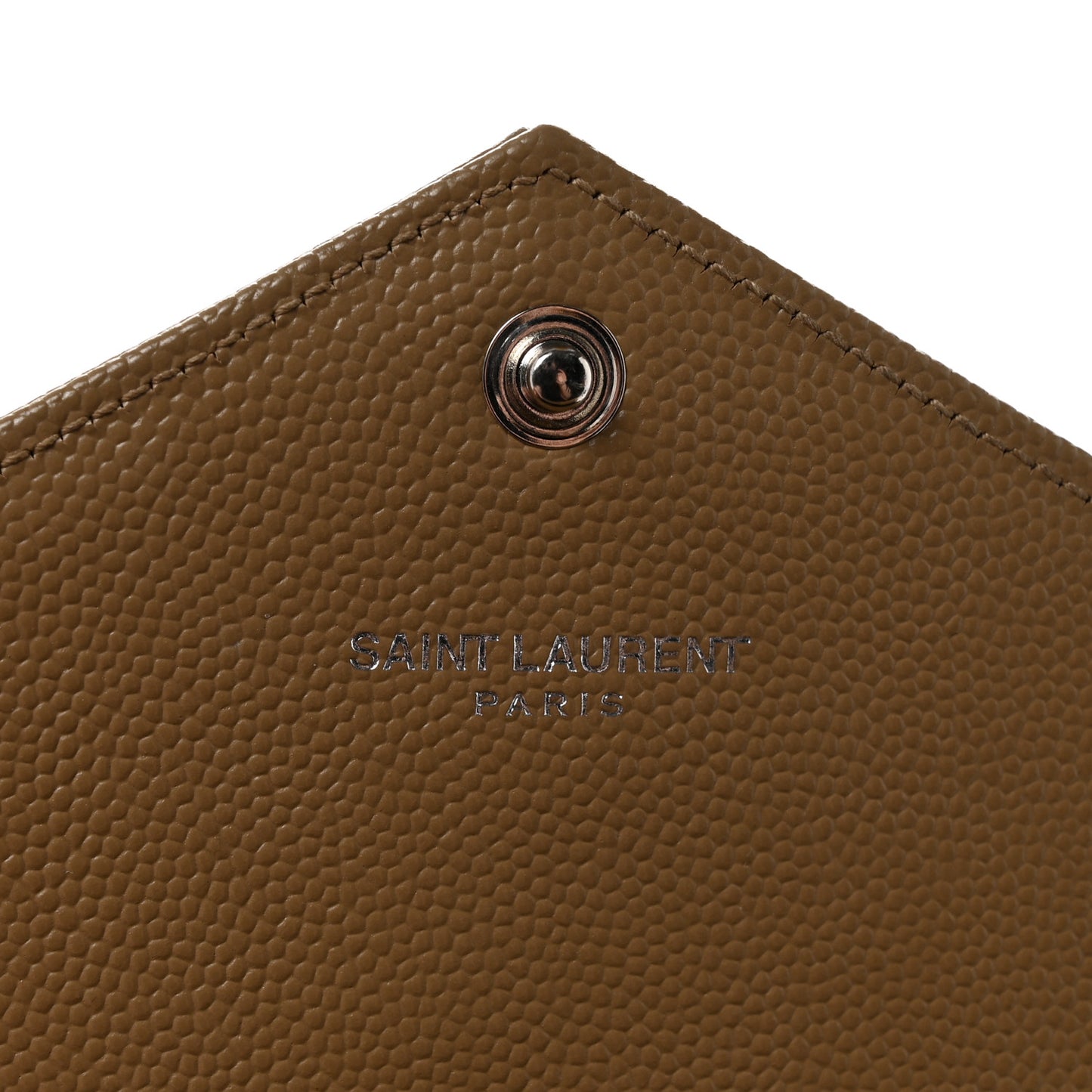 Grain De Poudre Matelasse Chevron Monogram Flap Wallet Dark Beige