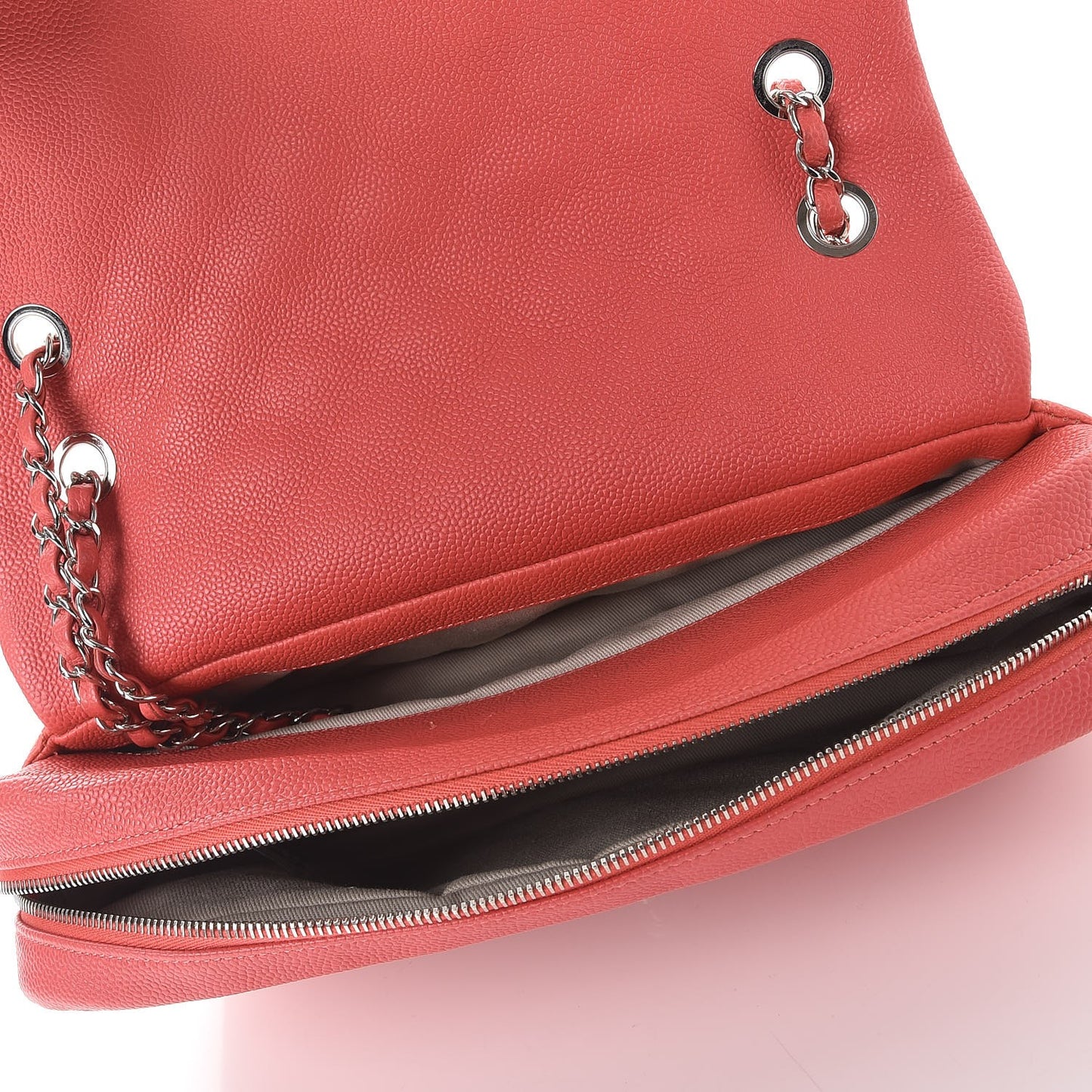 Caviar Quilted Jumbo Easy Flap Coral