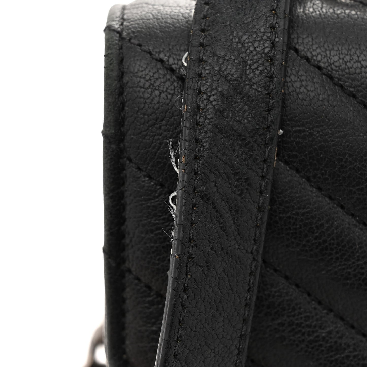 Sheepskin Matelasse Chevron Monogram Large College Satchel Black