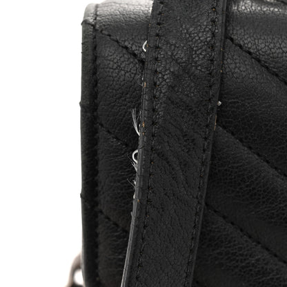 Saint Laurent Sheepskin Matelasse Chevron Monogram Large College Satchel Black 12 of 16