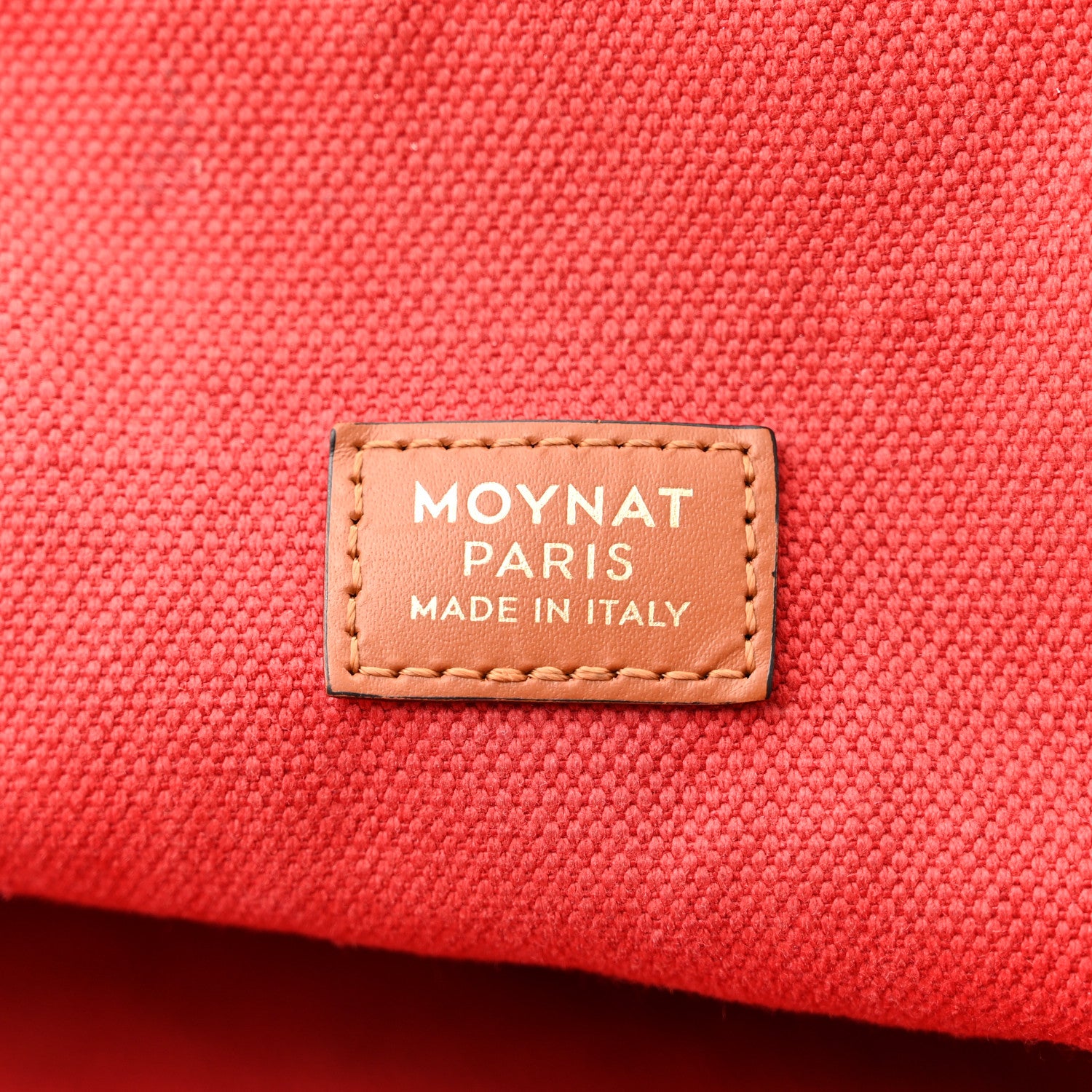 Moynat Grained Calfskin Canvas 1920 Oh! Tote Ruban Duo MM Indigo Bronze Cognac 6 of 13