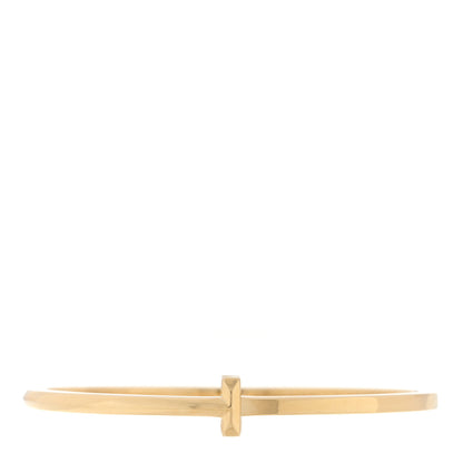 Tiffany 18K Yellow Gold Narrow T T1 Hinged Bangle Bracelet 1 of 3