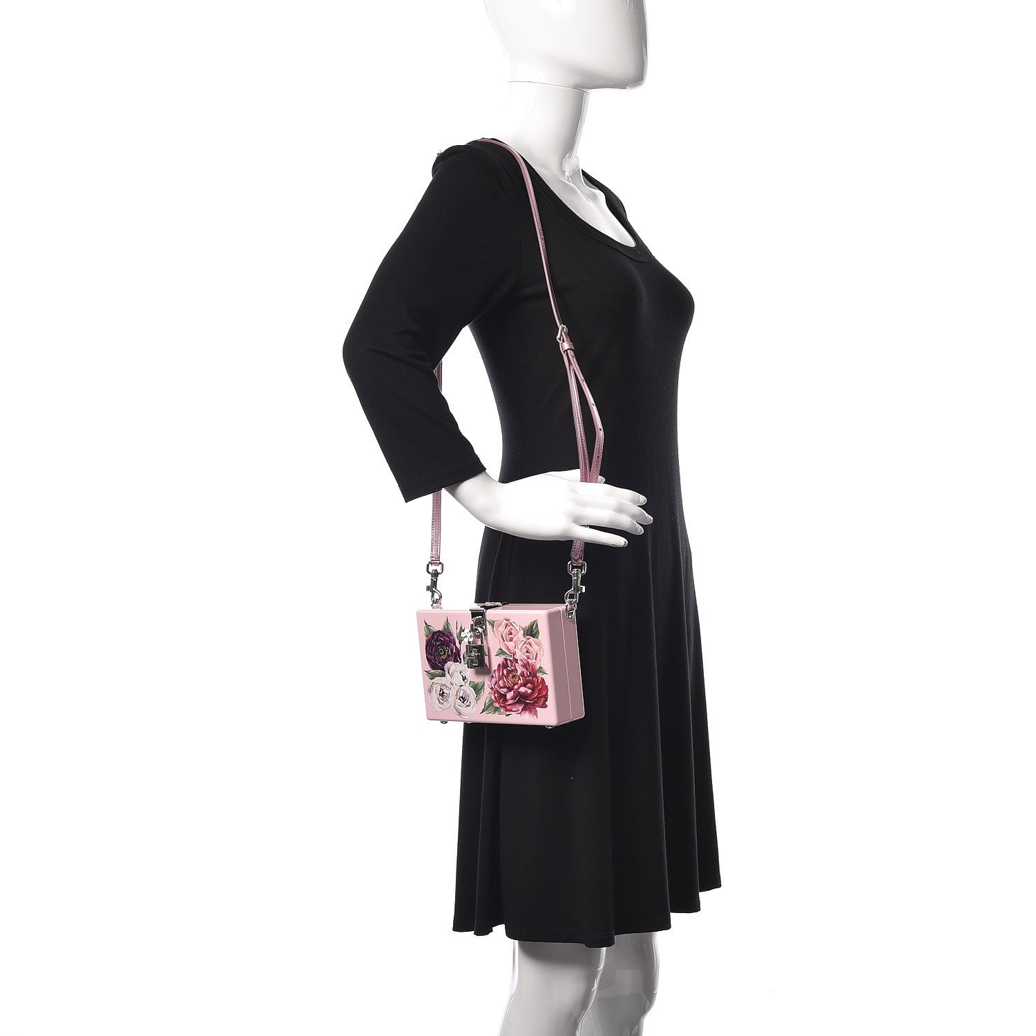 Dolce & Gabbana Acrylic Floral Print Dolce Box Clutch Pink 2 of 12