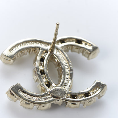 Chanel Resin Pearl CC Dazzling Domino Earrings Gold Black 5 of 6