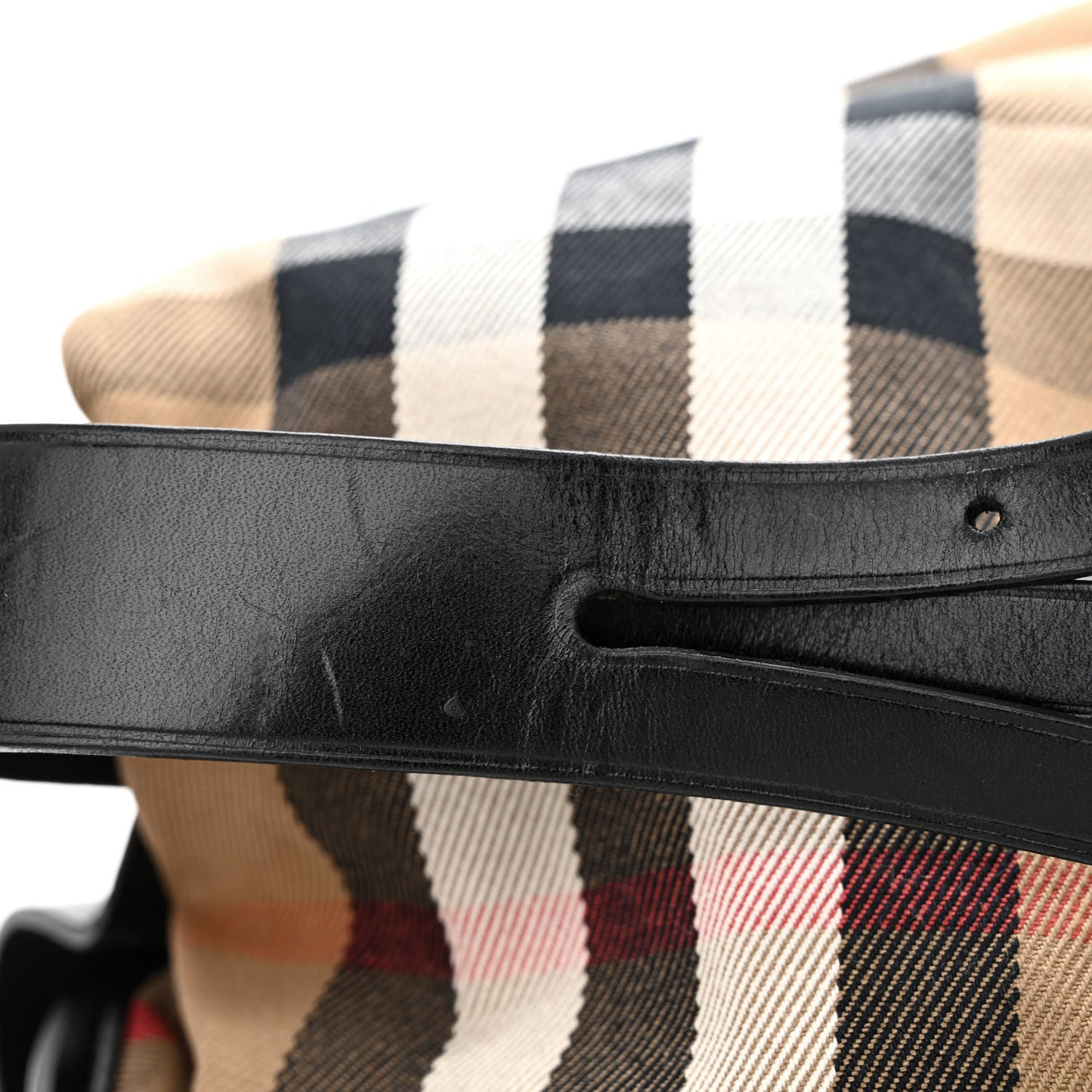 House Check Bridle Calfskin Medium Gosford Hobo Black