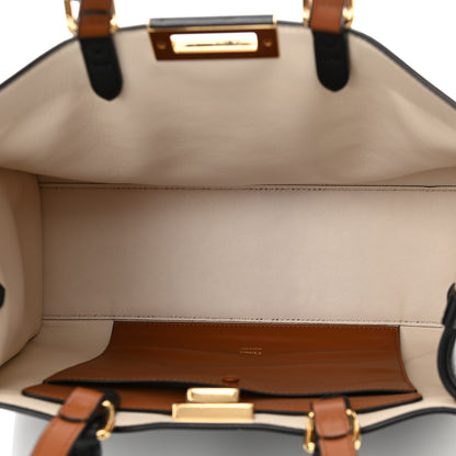 Fendi Vitello Seta Century Small Peekaboo X-Tote Black Brandy 4 of 9
