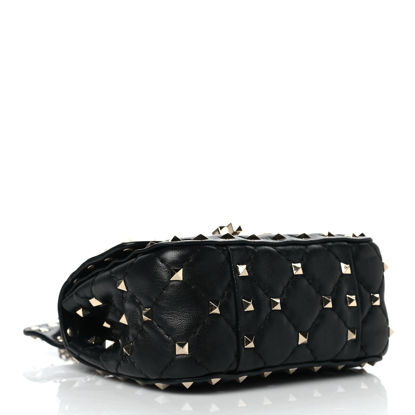 Nappa Micro Rockstud Spike Shoulder Bag Black