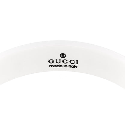 Gucci White Synthetic Corundum 18K Yellow Gold 4mm Interlocking G Icon Icon Ring 64 10.75 4 of 6