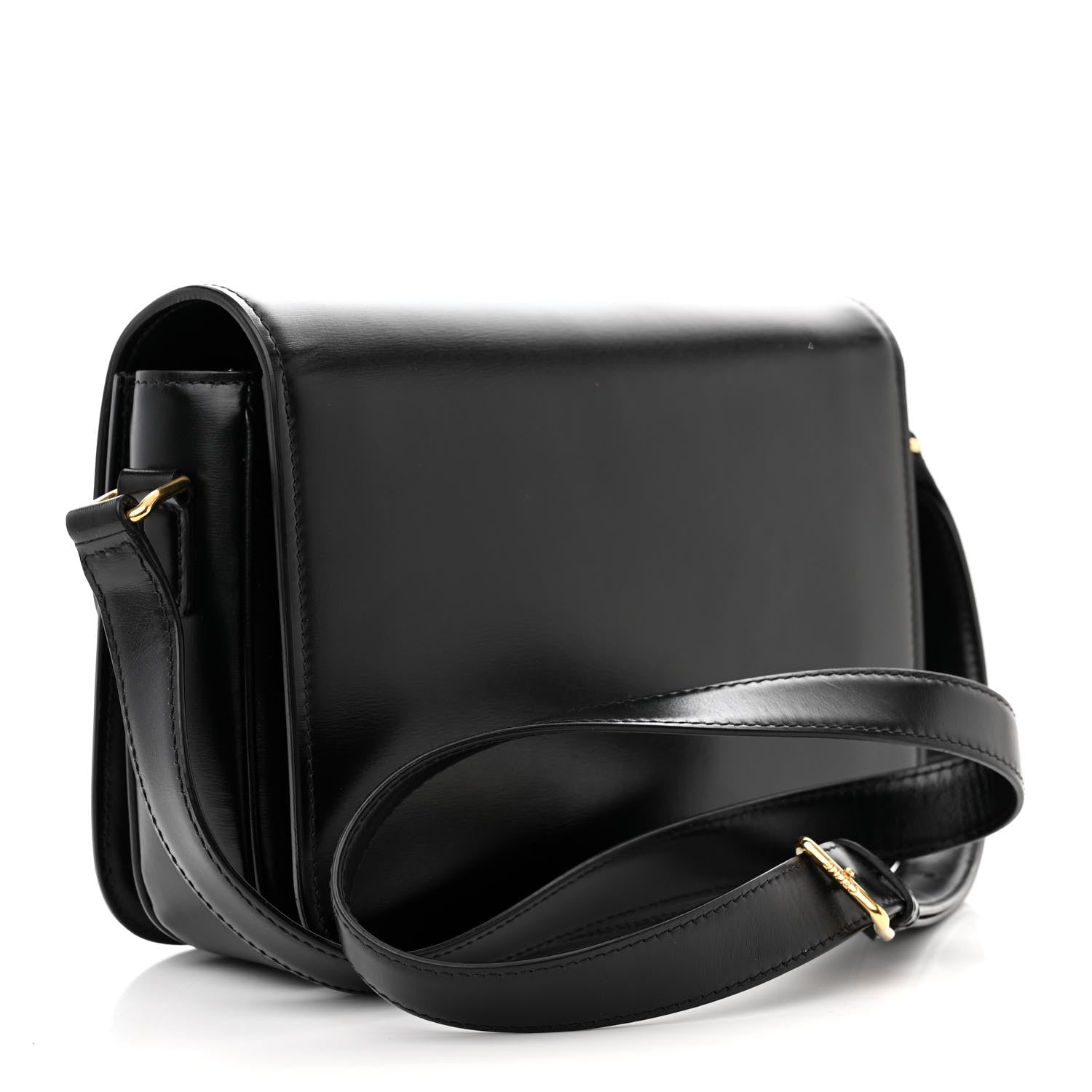Celine Shiny Calfskin Medium Triomphe Black 3 of 12