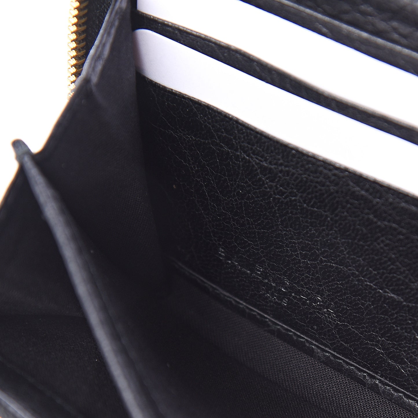 Agneau Classic Gold Hardware Continental Zip Around Wallet Black