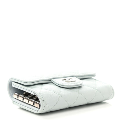 Chanel Caviar Quilted Classic 4 Key Holder Wallet Light Blue 4 of 8