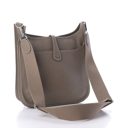 Hermes Taurillon Clemence Evelyne III PM Etoupe 1 of 9
