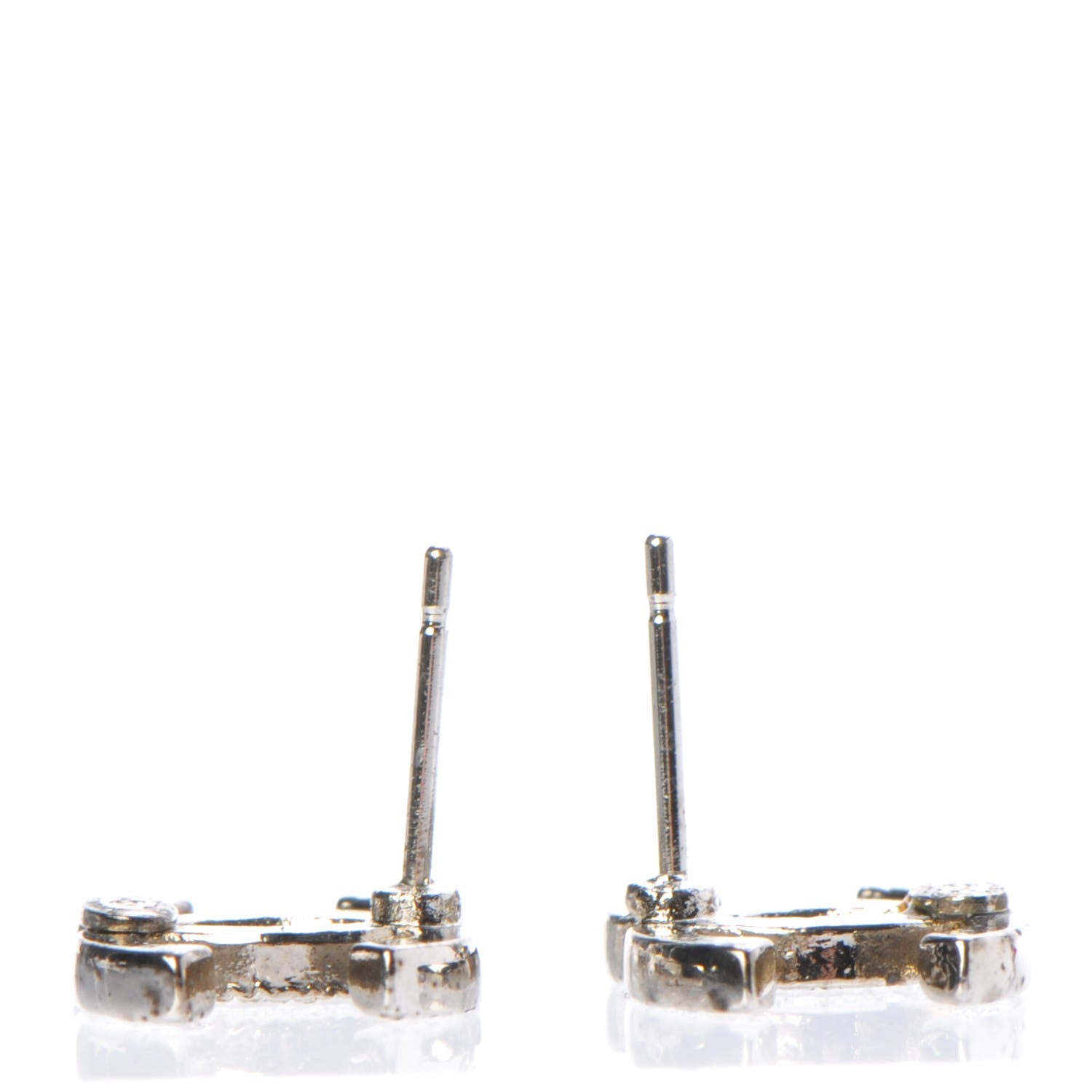 Chanel Crystal CC Earrings Silver 4 of 6