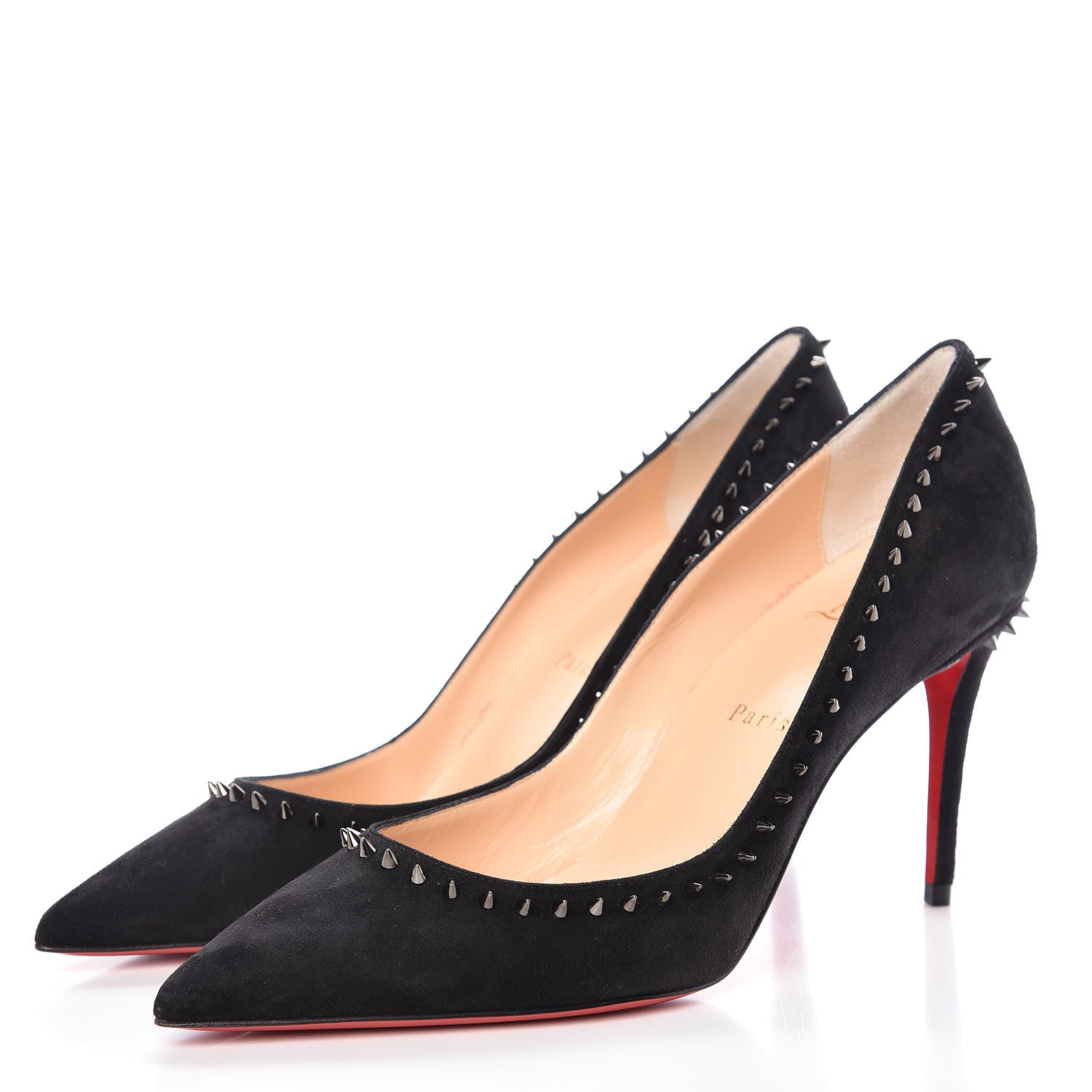 Christian Louboutin Suede Anjalina 85 Pumps 38.5 Black 3 of 9