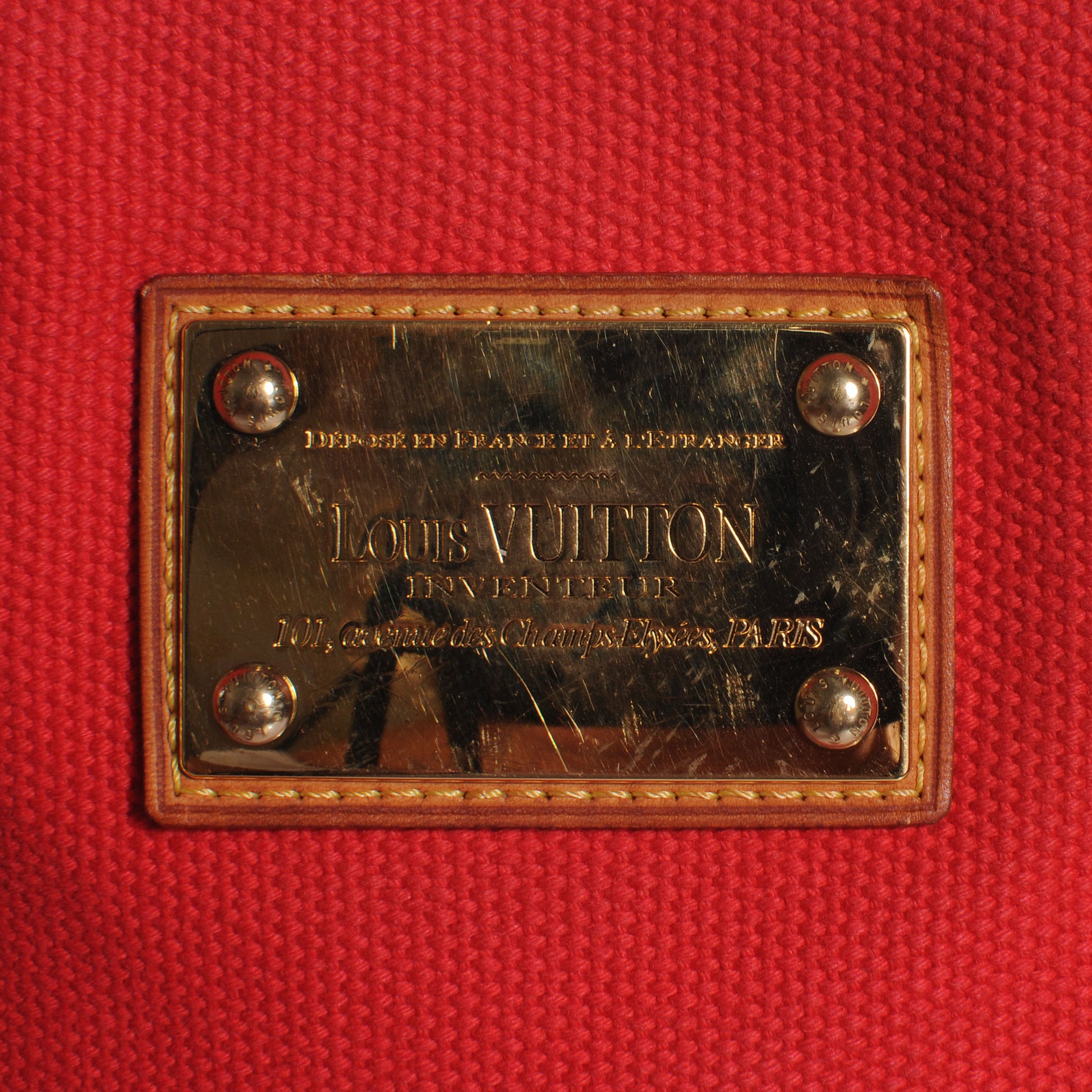 Louis Vuitton Toile Antigua Cabas MM Red Pink 5 of 8